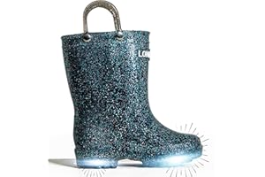 LONECONE Lone Cone Kids Rain Boots for Girls & Boys – Waterproof Natural Rubber Toddler Rain Boots with Non-Slip Outsole & Easy Pull Handles – Solid, Pattern & Glitter Designs