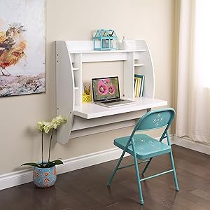 Prepac WEHW-0200-1 Floating Desk with Storage, White