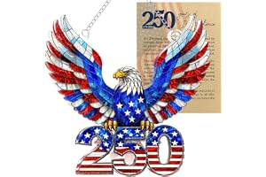美国 250 周年纪念装饰品,250 周年纪念美国圣诞树装饰品,250 个爱国美国国旗圣诞装饰品,送给美国公民的礼物,爱国收藏家(250 个老鹰)