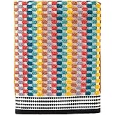 SKL Home Mid-Century Cotton Bath Towel, Soft & Absorbent, Reversible Jacquard, Multicolored