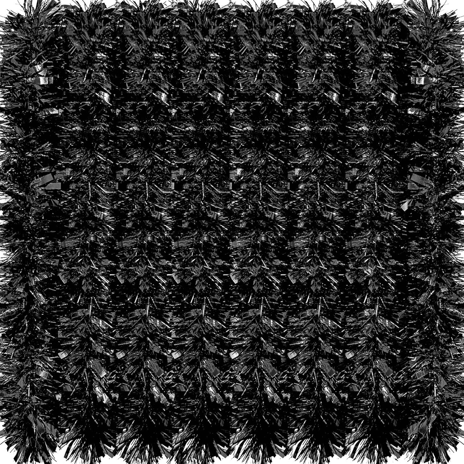 Wreaths, Garlands & Swags - 26.2 Feet Christmas Tinsel Garland Xmas Party Metallic Tinsel Twist Garland Glitter Christmas Tree Hanging Wreath Decor for Staircase Railing Banister Indoor Outdoor Ornament (Black)