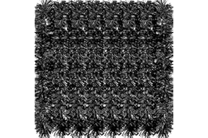 WILLBOND Christmas Tinsel Garland Xmas Metallic Tinsel Twist Garland Glitter Christmas Tree Hanging Wreath Decor for Staircase Railing Banister Indoor Outdoor Ornament (Black, 26.2 ft)