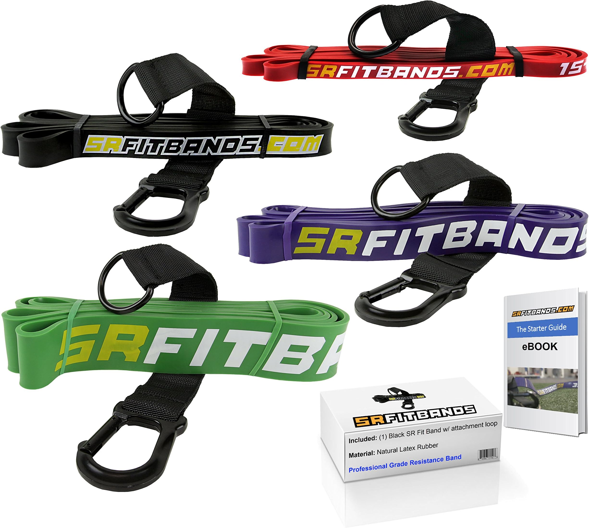 Resistance Band | Exercise Band | Fitness band: featuring the SR fit band attachment loop | Single Resistance Band - 41" loop (Black | 25-65 lbs)