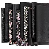 Meneng Black Faux Leather Sheets: 10pcs 8x12 Inch