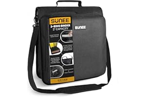 SUNEE Zipper Binder 3 Ring with Shoulder Strap and Pockets, 3 Inches 3-Ring Organizer Binder with Zipper for Middle School, B