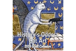 BLUE WOLF CALENDAR COMPANY 2026 History's Oddest Cat Art White Elephant Monthly Wall Calendar - Funny Gag Gift Ugly Cat Art | Funny Medieval Art Gift Calendar 2025-2026
