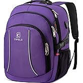 Travel Laptop Backpack,17.3 Inch Large Capacity College School Bookbags,RFID Anti Theft Pocket,Durable Water Resistant Backpacks Computer bagpack for Women Girls Teenagers Casual Daypack,Purple