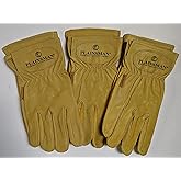 Plainsman 3-Pack Premium Cabretta Goatskin Leather Work Gloves