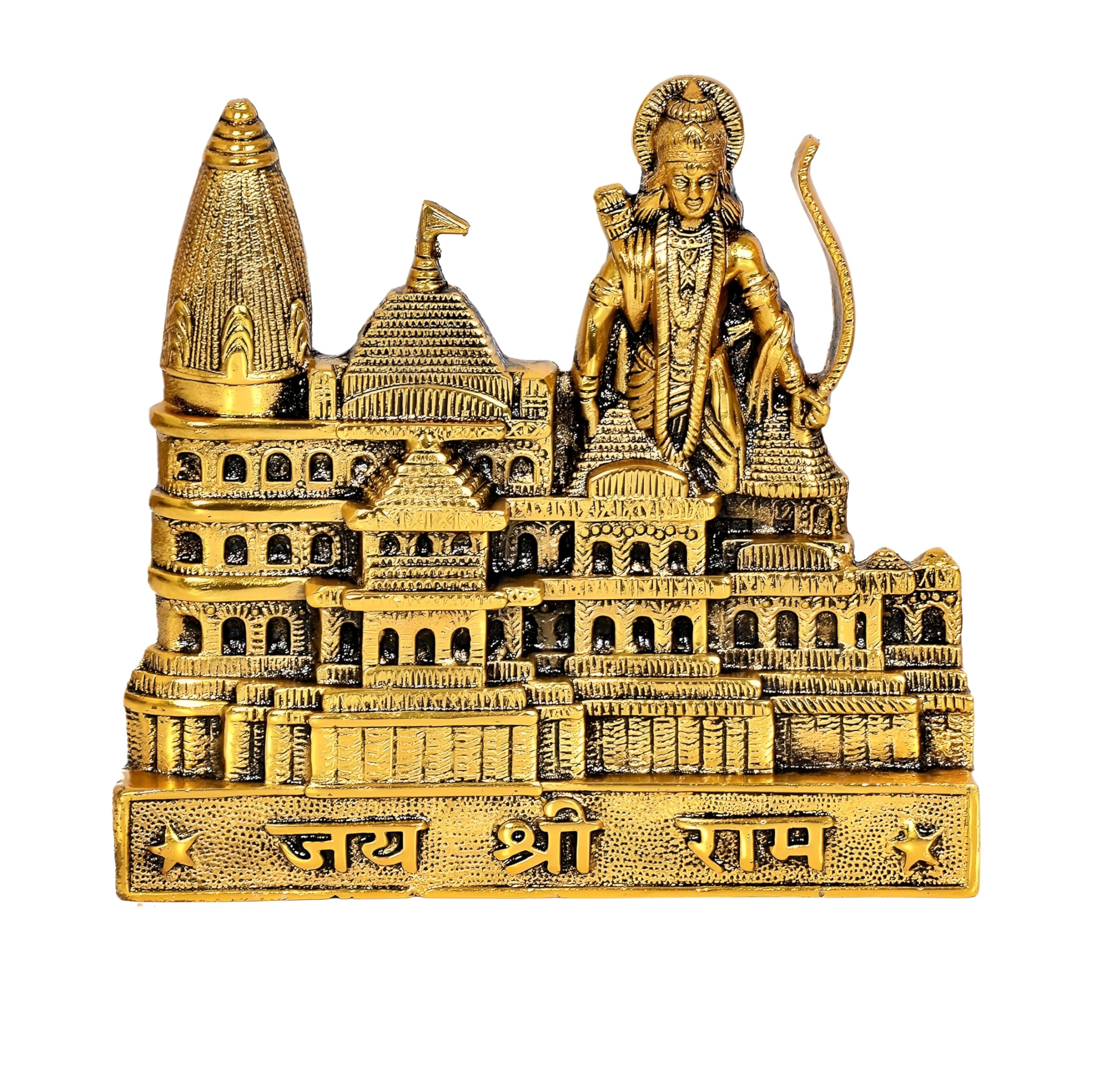 INDACORIFY Ram Mandir Ayodhya Model Beautiful Hand Crafted Shree Ram Janmbhumi Ayodhya Temple Indian Pooja Home Decor Housewarming Gifts