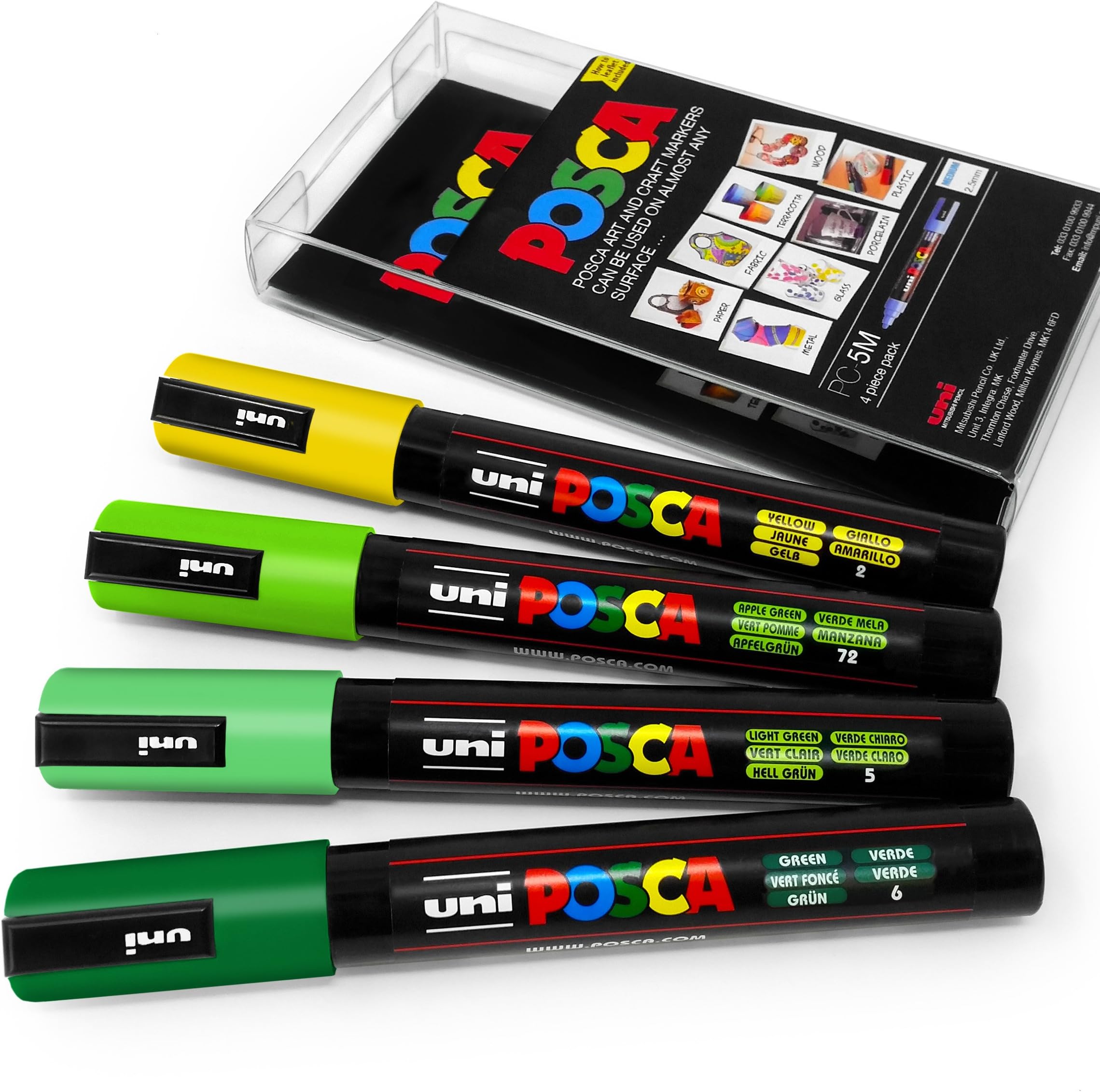 POSCA Colour Tones - PC-5M Art Marker - Set of 4 - in Plastic Wallet - Meadow Tones
