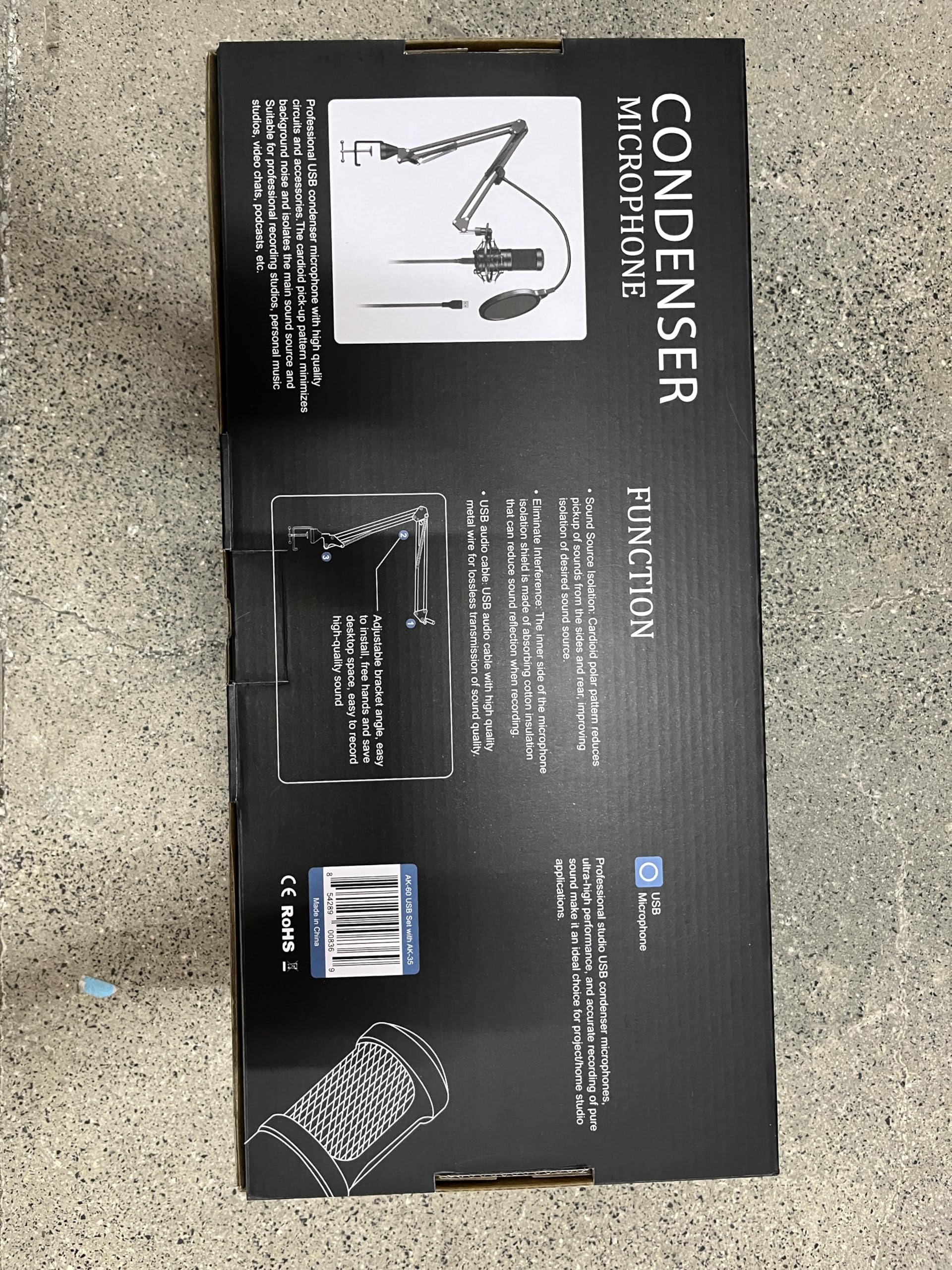 Aokeo USB Condenser Microphone, 192kHZ/24bit Professional PC Streaming Podcast Cardioid Microphone Kit with Boom Arm, Shock Mount, Pop Filter, for Recording, Gaming, YouTube,Meeting, Discord