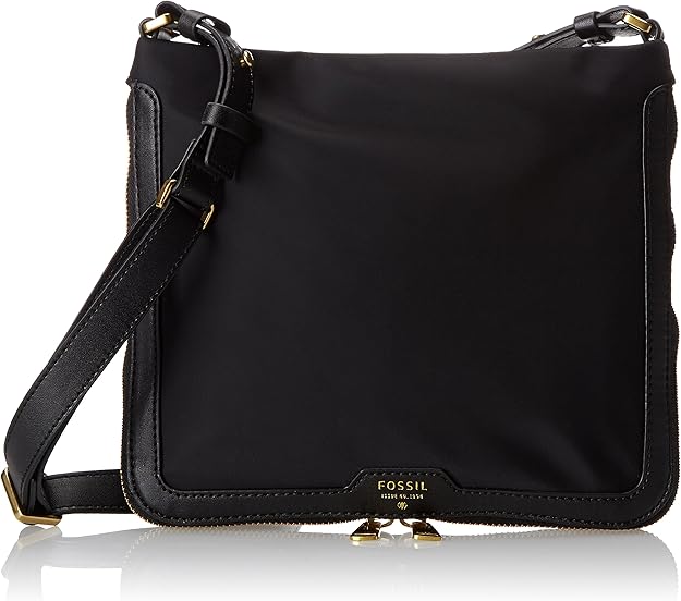 Fossil Preston Nylon Cross Body, Black, One Size Handbags