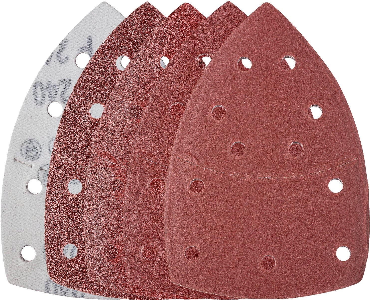 YoiYee Hook & Loop Triangular Sand Paper Pad, Mouse Detail Sander Sandpaper, 11 Holes Delta Sanding Sheet for Multi-Sander, Grit Size 60/120/240/400, 20 Pack