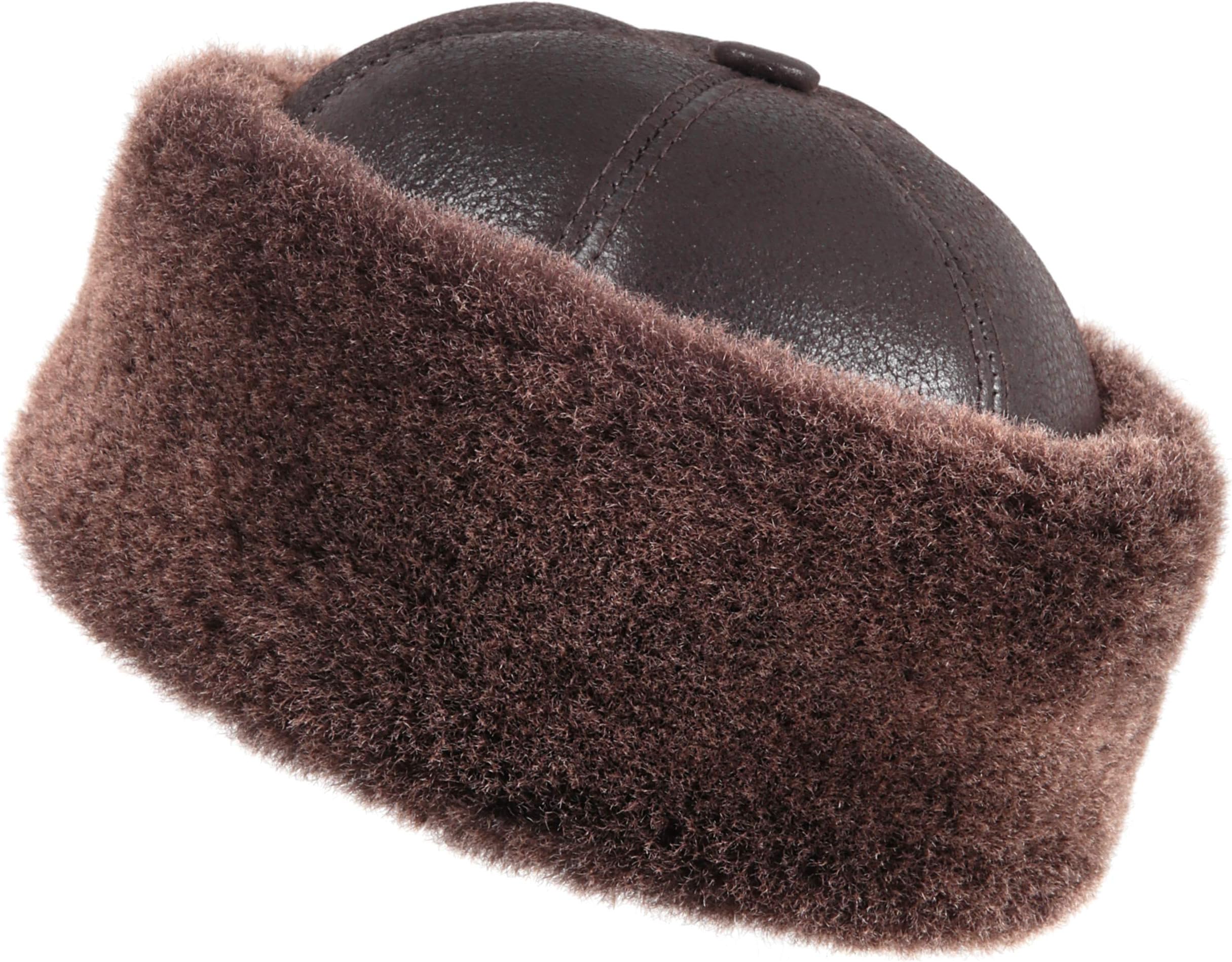 Unisex Shearling Sheepskin Winter Fur Beanie Hat