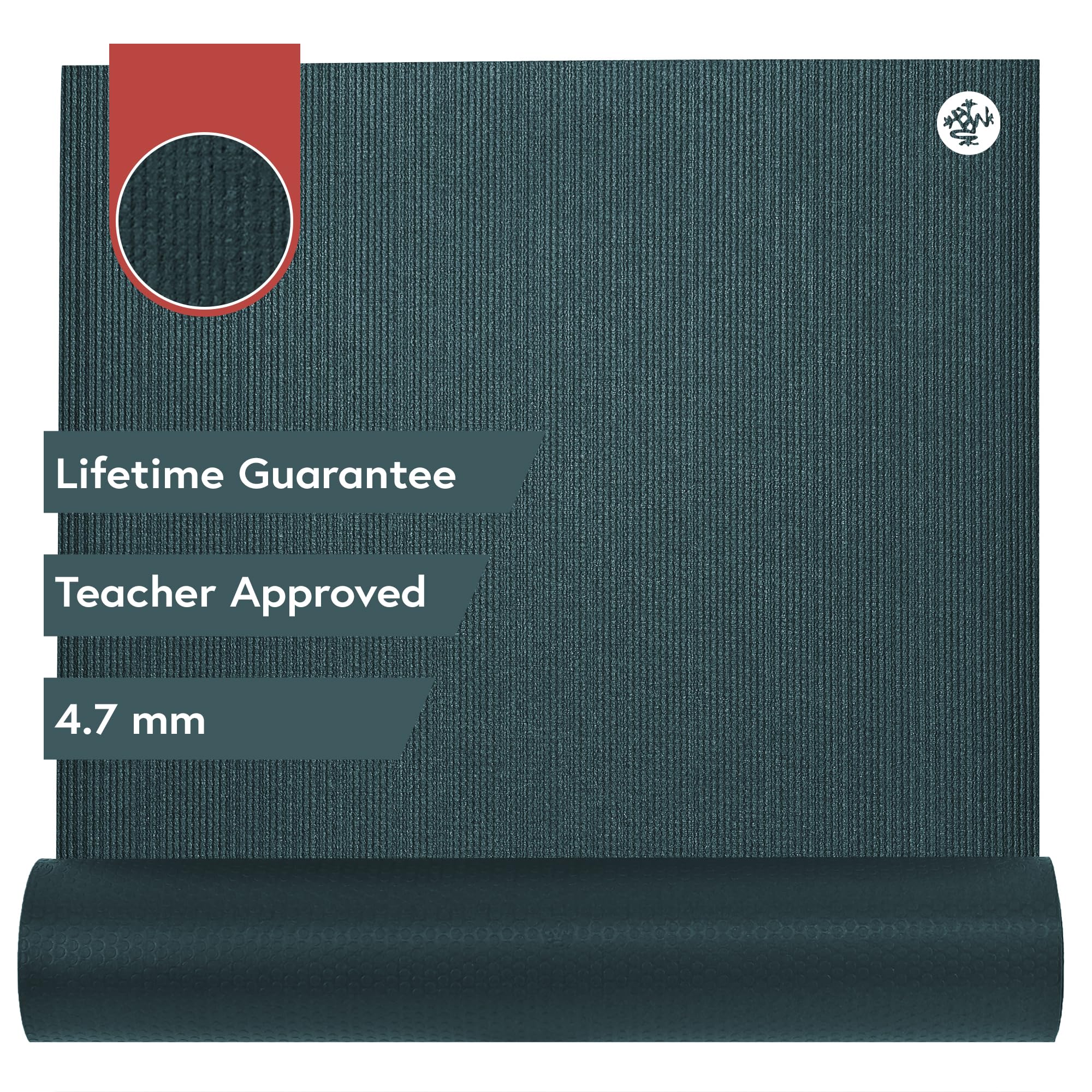 Manduka PRO Lite Yoga Mat - Lightweight For Women and Men, Non Slip, Cushion for Joint Support and Stability, 4.7mm Thick, 71 Inch (180cm), Deep Sea Green