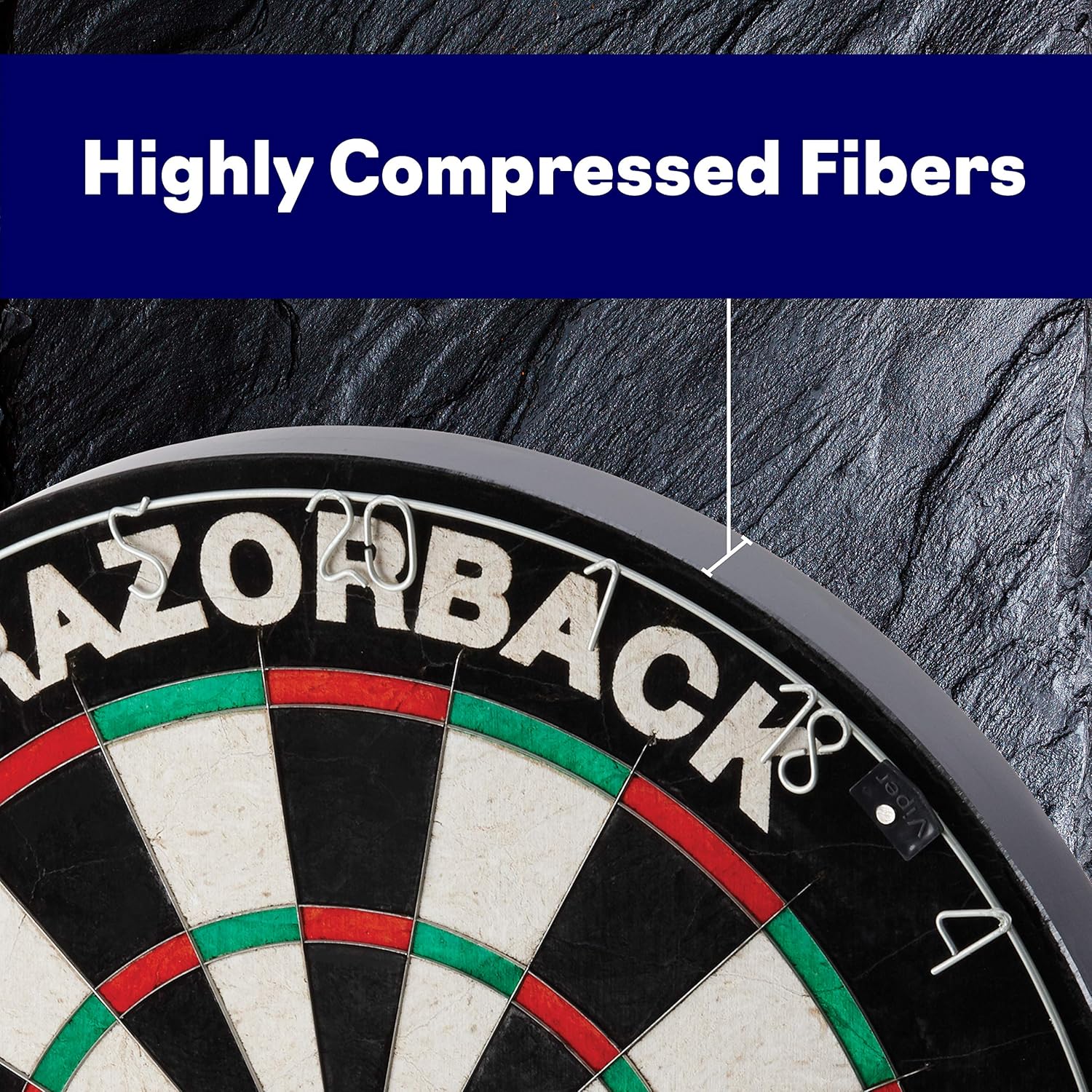 Viper Razorback Official Competition Bristle Steel Tip Dartboard Set with Staple-Free Razor Thin Metal Spider Wire for Increased Scoring, Reduced Bounce Outs; Self-Healing Premium-Grade Sisal Board : Board Games : Sports & Outdoors