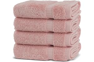 Chakir Turkish Linens | Hotel & Spa Quality 100% Cotton Premium Turkish Towels | Soft & Absorbent (4-Piece Washcloths, Pink)