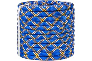 Meyoppm Braided Polyester Arborist Rigging Rope (3/8 inch x 150 feet), High Strength Arborist Rigging Rope for Outdoor Rock Climbing, Mountain Climbing, Hiking, etc
