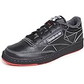 Reebok Men's Club C 85 Shoes, Cblack/Purgry8/Vecred, 10.5 M