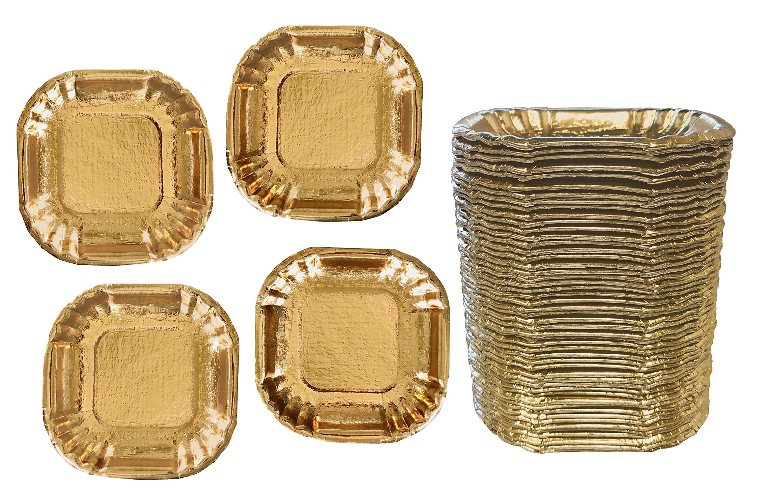 Gold Foil Mini Dessert Paper Plates Appetizer Plate