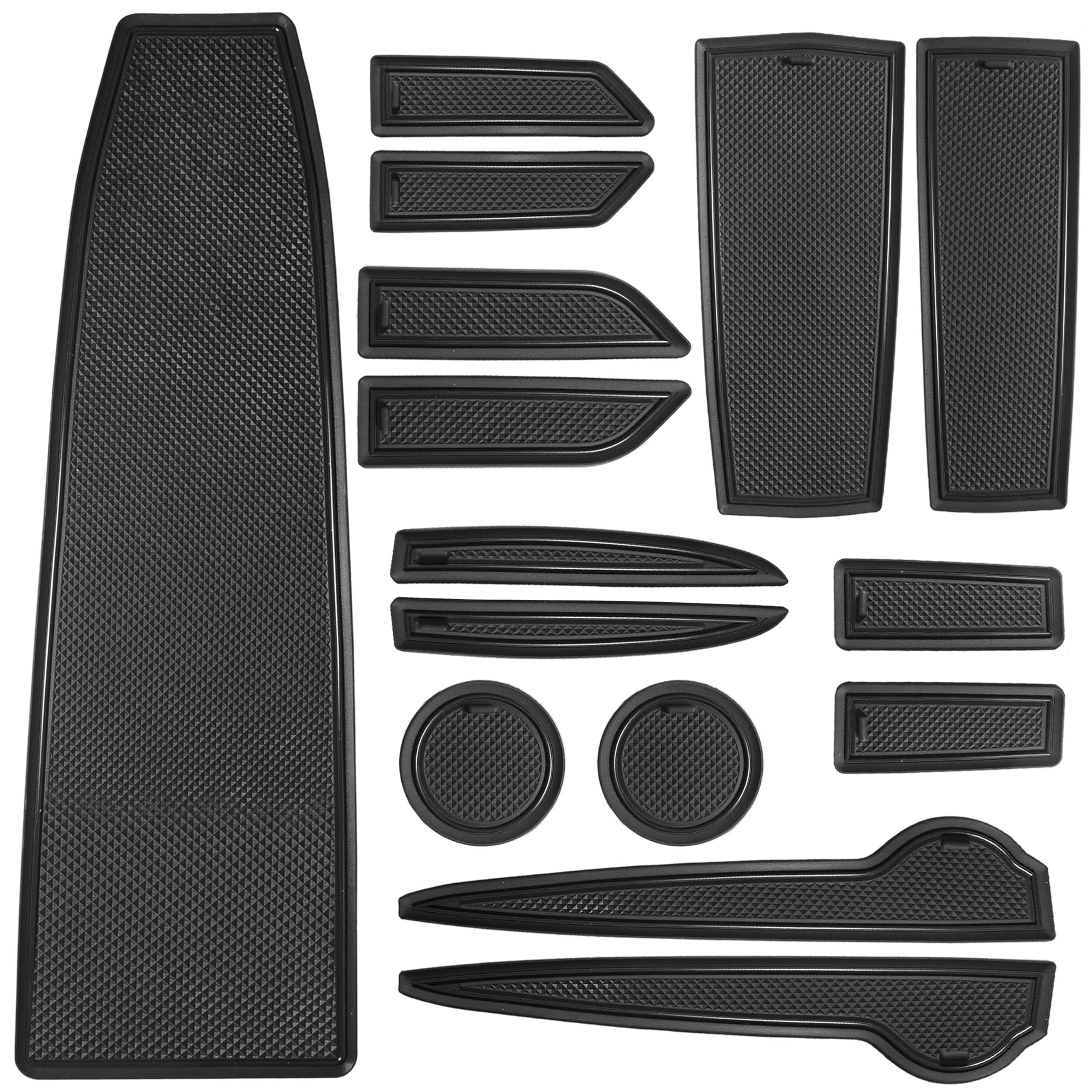 Photo 1 of SENSHINE for Chevy Bolt Accessories 2017-2021 2022 2023 Cup Holder Insert Center Console Liners Door Pocket Slot Mats Non-Slip Anti Dust Pad Premium Interior Customized Liners 15 Pcs Set (Black Trim)