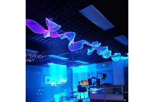 FOPLIT LED Fiber Optic Mesh Light Kits for Ceiling Wall Party Halloween Decoration - Plastic Optical Fibre Netting Light Up Christmas Trees (3.3 Yards (3 Meters) mesh)