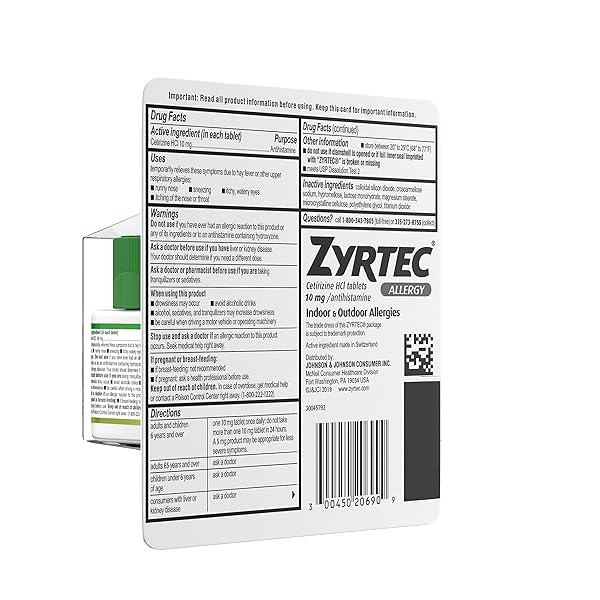 ZYRTEC 24 HOUR ALLERGY RELIEF TABLETS – 10MG, 90 CT