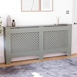 Vida Designs Oxford Radiator Cover Olive Grey Extra Large H82xW172xD19cm view 1