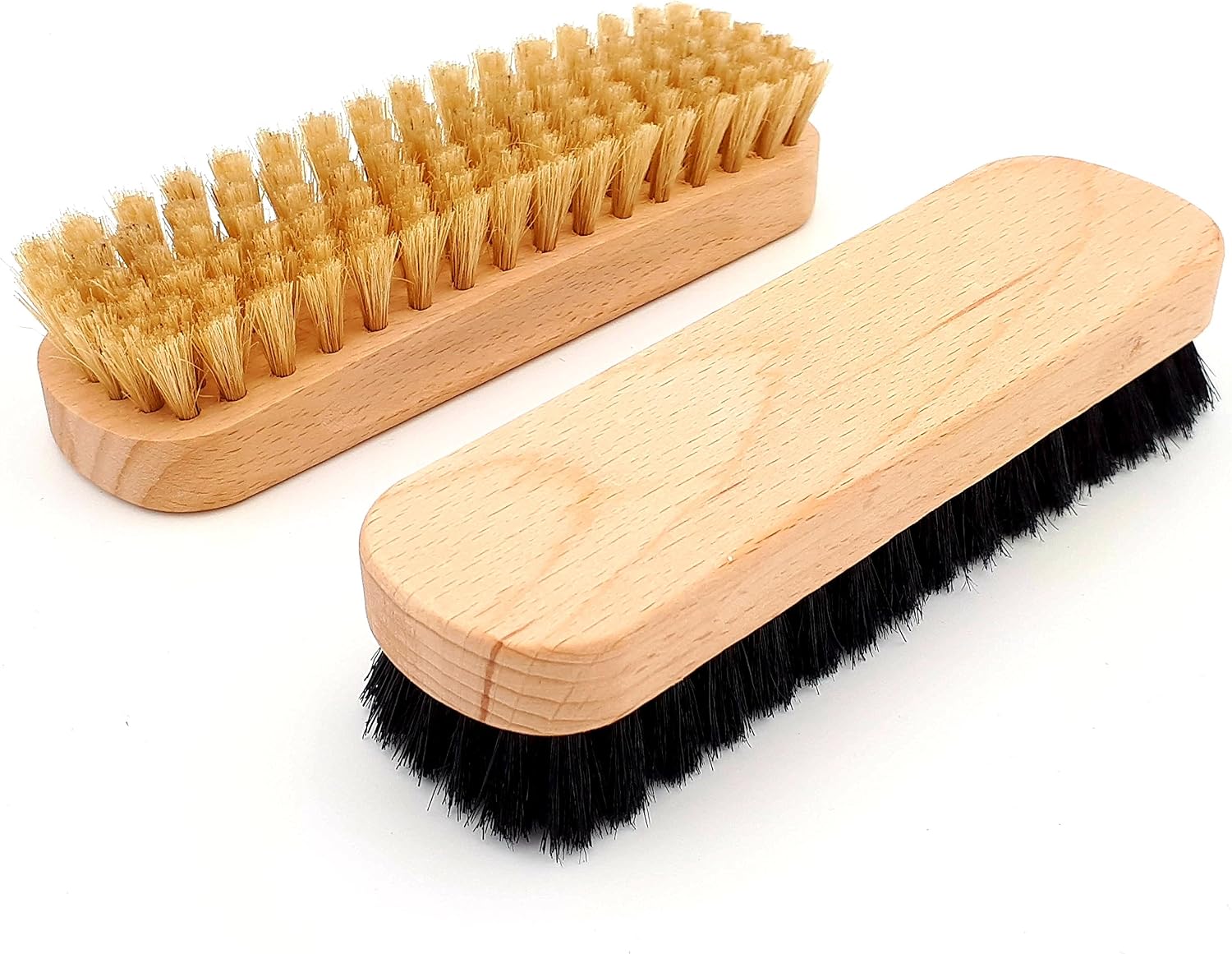 DELARA 9-piece shoe polish Set including wooden brushes and natural bristles, White - Image 3