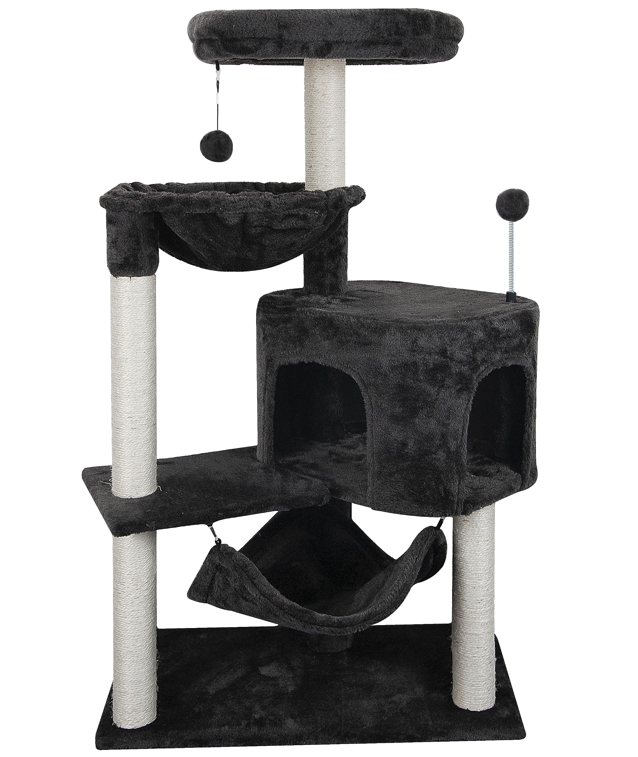 Photo 1 of YUNIQUE Cat Tree with Cat Condo and Big Hammock, Darkgrey