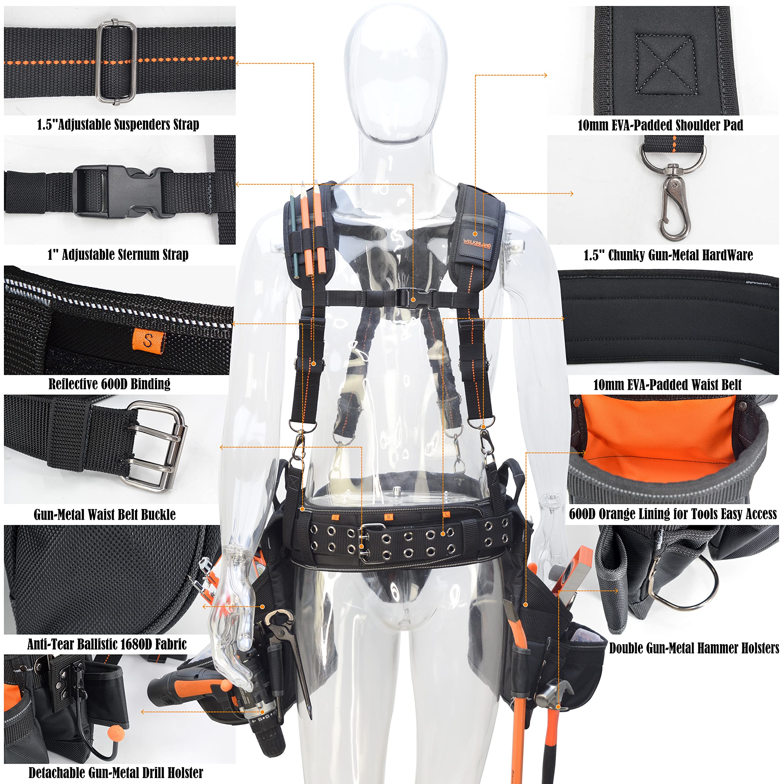 Tool belt with suspenders, Tool belt suspenders, Carpenter tool belt, Framers tool belt, Scaffold tool belt, Construction tool belt, Tool belt pouch, Tool belts for men, Tool belt suspenders for men