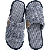 GOEWY Mens Cozy Memory Foam Slippers Indoor Outdoor Slip On House Shoes Anti-skid Soft Open Toe Summer Slippers