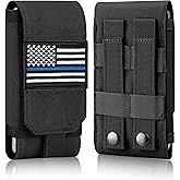 IronSeals Tactical Molle Phone Case, Heavy Duty Loop Belt Holster Pouch with Flag Patch for iPhone 17 Pro Max/16 Pro Max/16 Plus/16 Pro/16/15 Pro Max/14 Pro Max/13 Pro Max, for Galaxy S24 Ultra