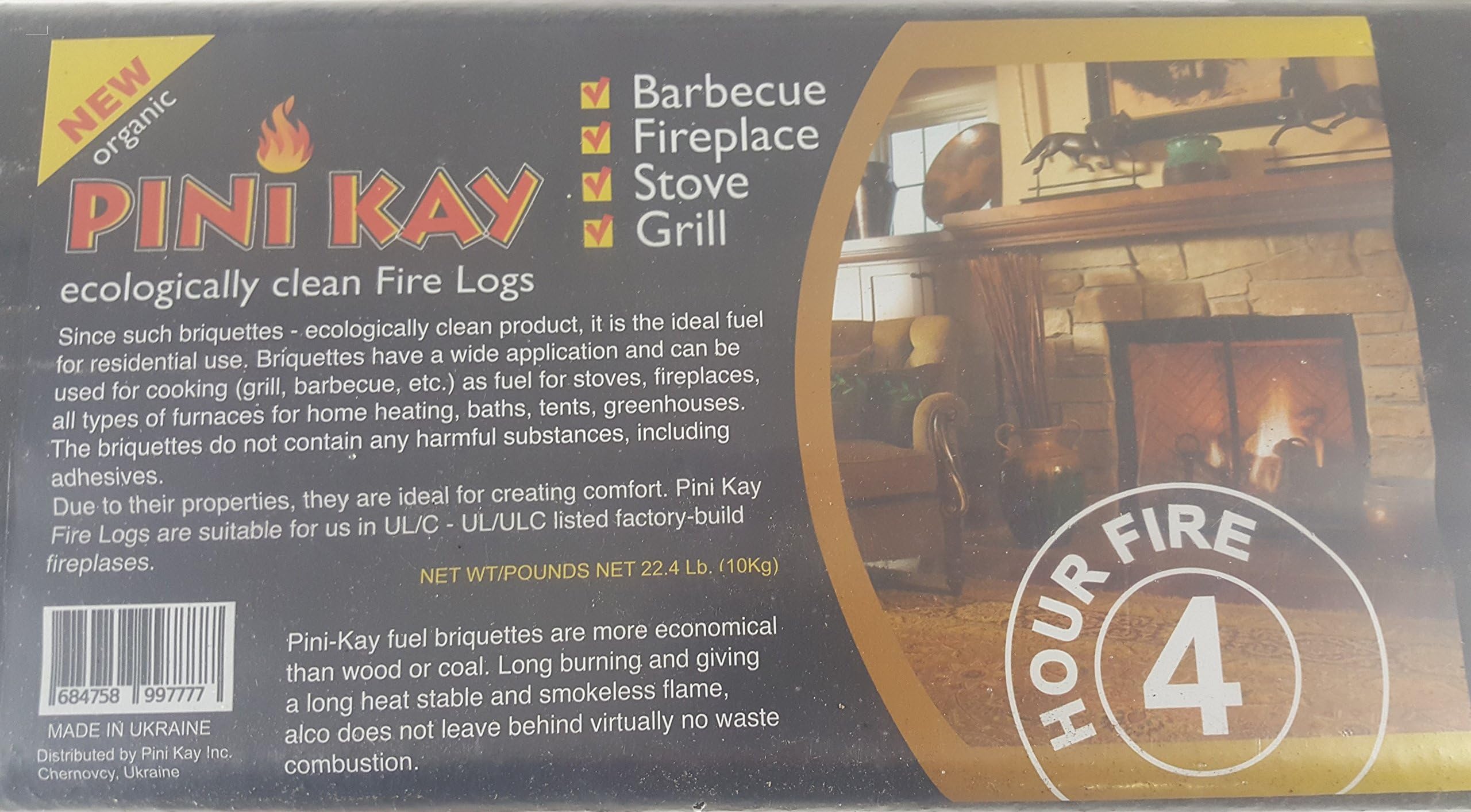 Pini Kay Ecologically Clean Organic Fire Logs (Pack Of 12)
