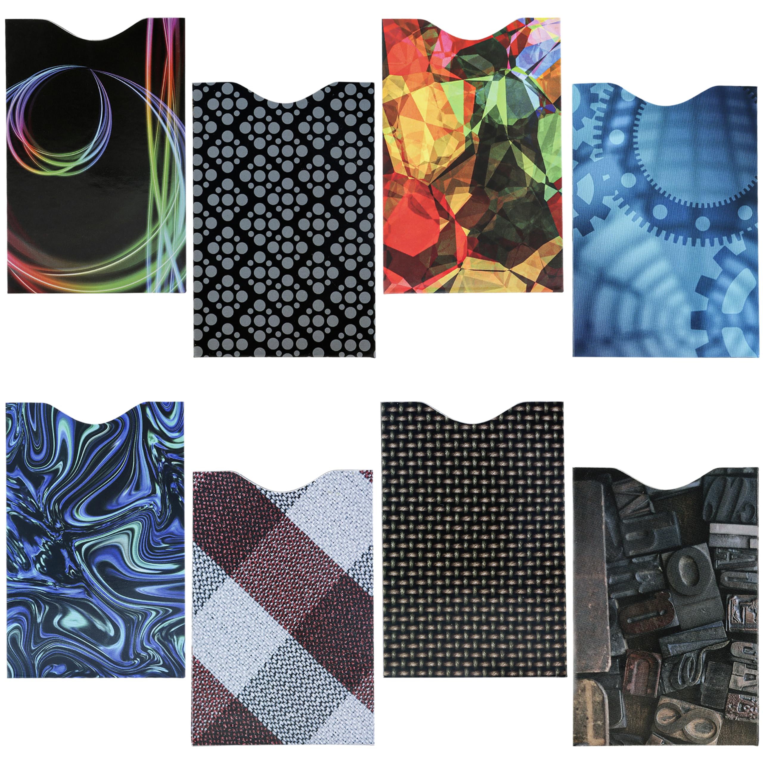 Kurtzy 8 Pack RFID Blocking Credit Card Protector Sleeves - Contactless Card Security Holders for Men and Women - Prevent Identity Theft for Credit or Debit Cards - Slim Design to Fit Wallets/Purses