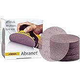 Mirka Abranet 5 Inch 400 Grit Mesh Sanding Discs, Hook and Loop, 50 Pack | Sandpaper Pads for Random Orbital Sanders, Designed for Dust-Free Sanding on Wood, Drywall, Paint, Metal, Plaster and Filler