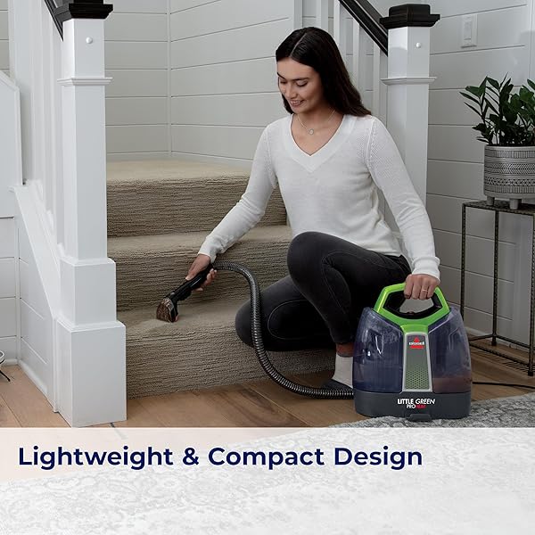 BISSELL LITTLE GREEN PROHEAT PORTABLE DEEP CLEANER/SPOT CLEANER AND CAR/AUTO DETAILER WITH SELF-CLEANING HYDRORINSE TOOL FOR CARPET AND UPHOLSTERY, 2513E