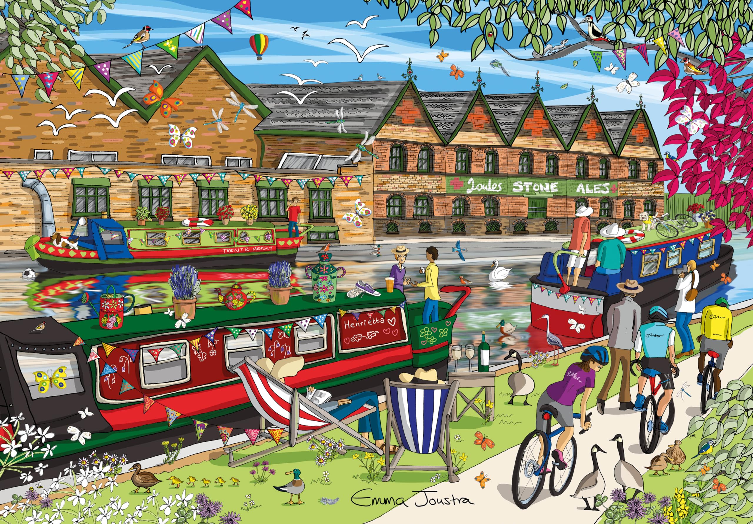 Along The TowPath 1000 Piece Jigsaw Puzzle; Emma Joustra art Collection; Eco-Friendly, Gift for Adults & Families