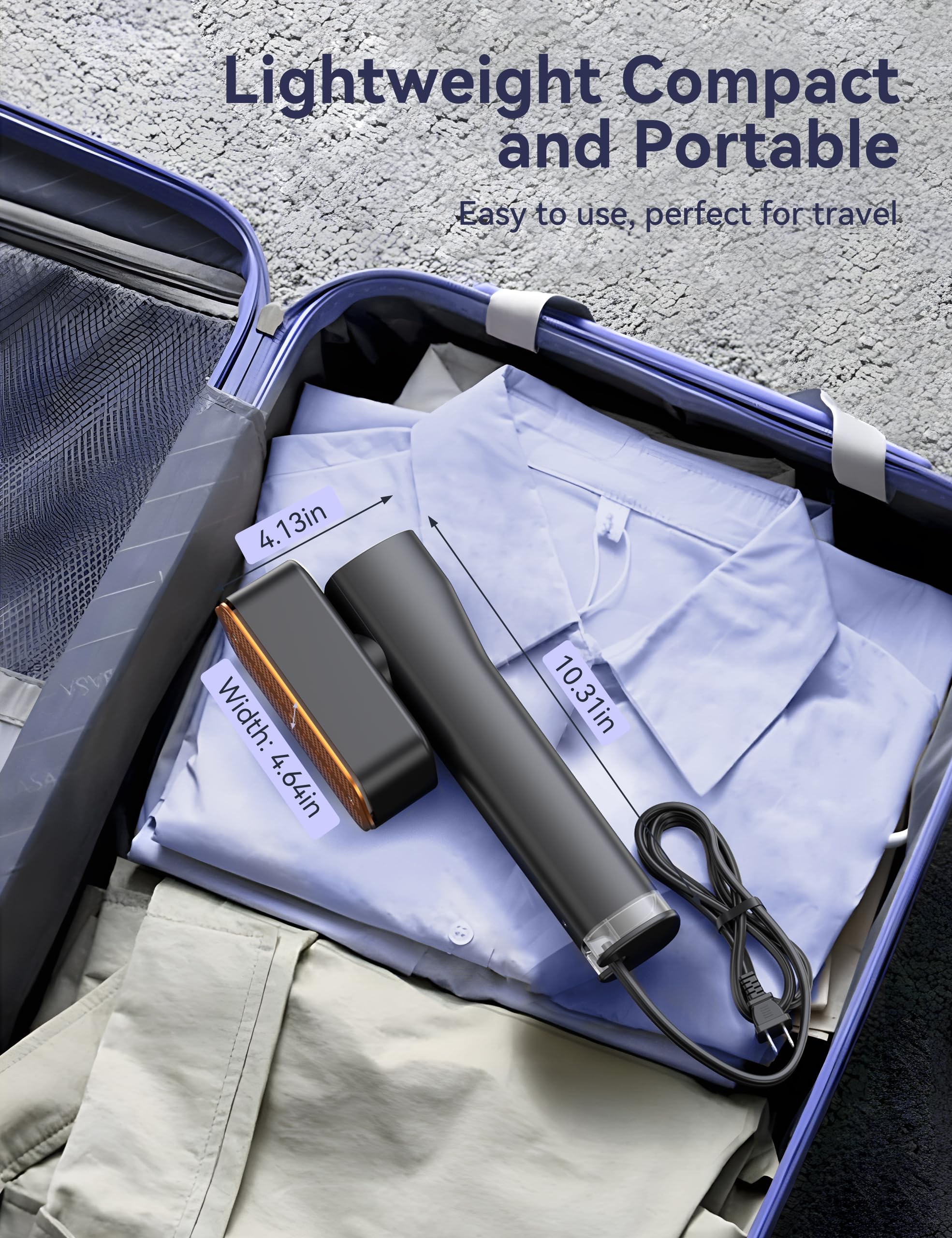 Steamer for Clothes, Sundu Portable 2-in-1 Steamer & Iron, 15s Fast Heat-up, 100ml Water Tank, Ironing Gloves, 20 Min Continuous Steam, Wrinkle Remover for Garment, Travel & Home Use (Gray)