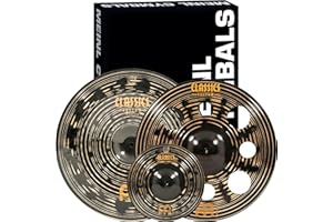 Meinl Cymbals 2 Classics Custom Dark Effects Pack / 3-pc Box Set for Drums, 10/16/18-inch, Made in Germany (CCD-FX2)