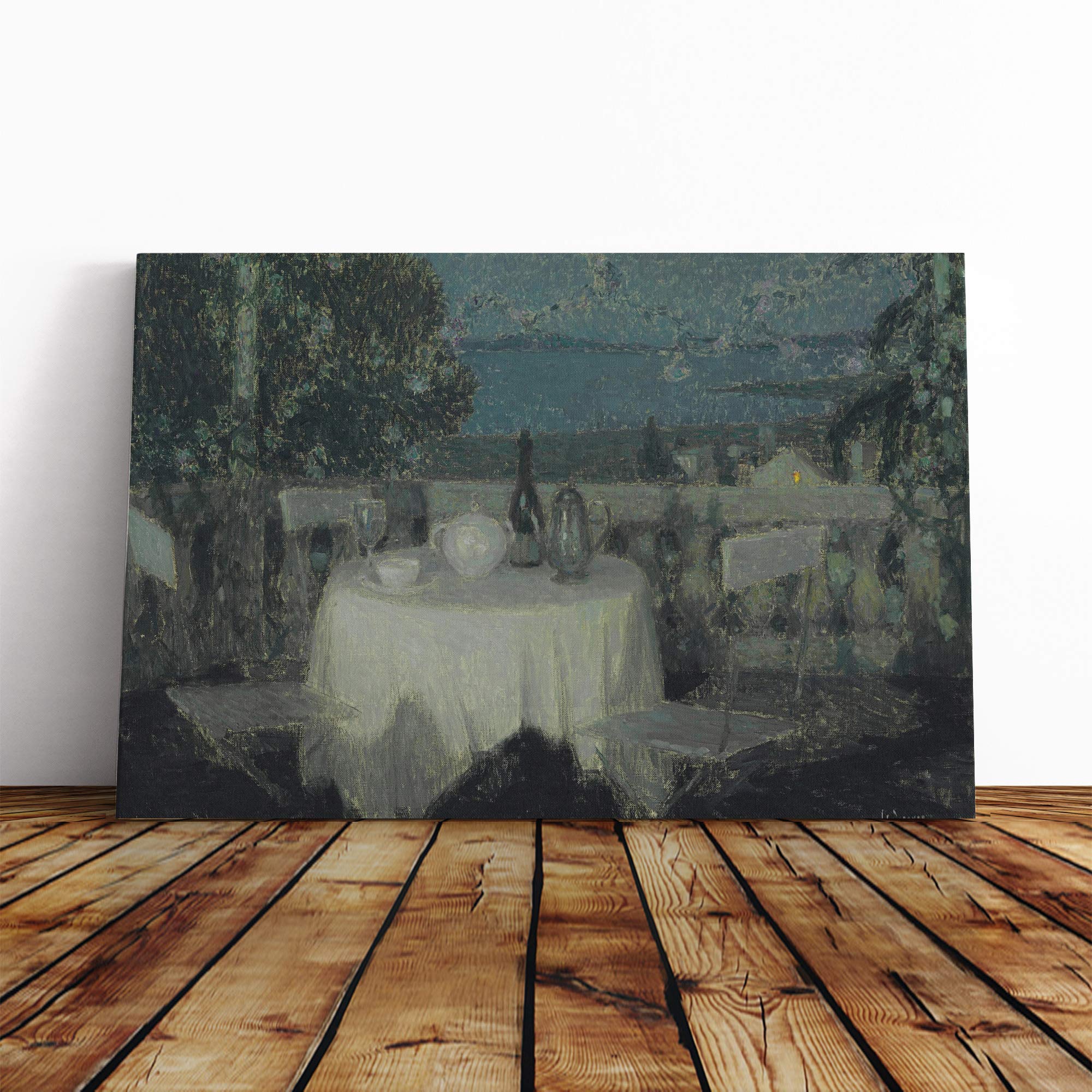Henri Le Sidaner Table in The Morning Canvas Print | Gallery Wrapped 30mm Frame Wall Art | 20x14 inches | Ready to Hang | Modern Picture | Living Room Bedroom Lounge Office