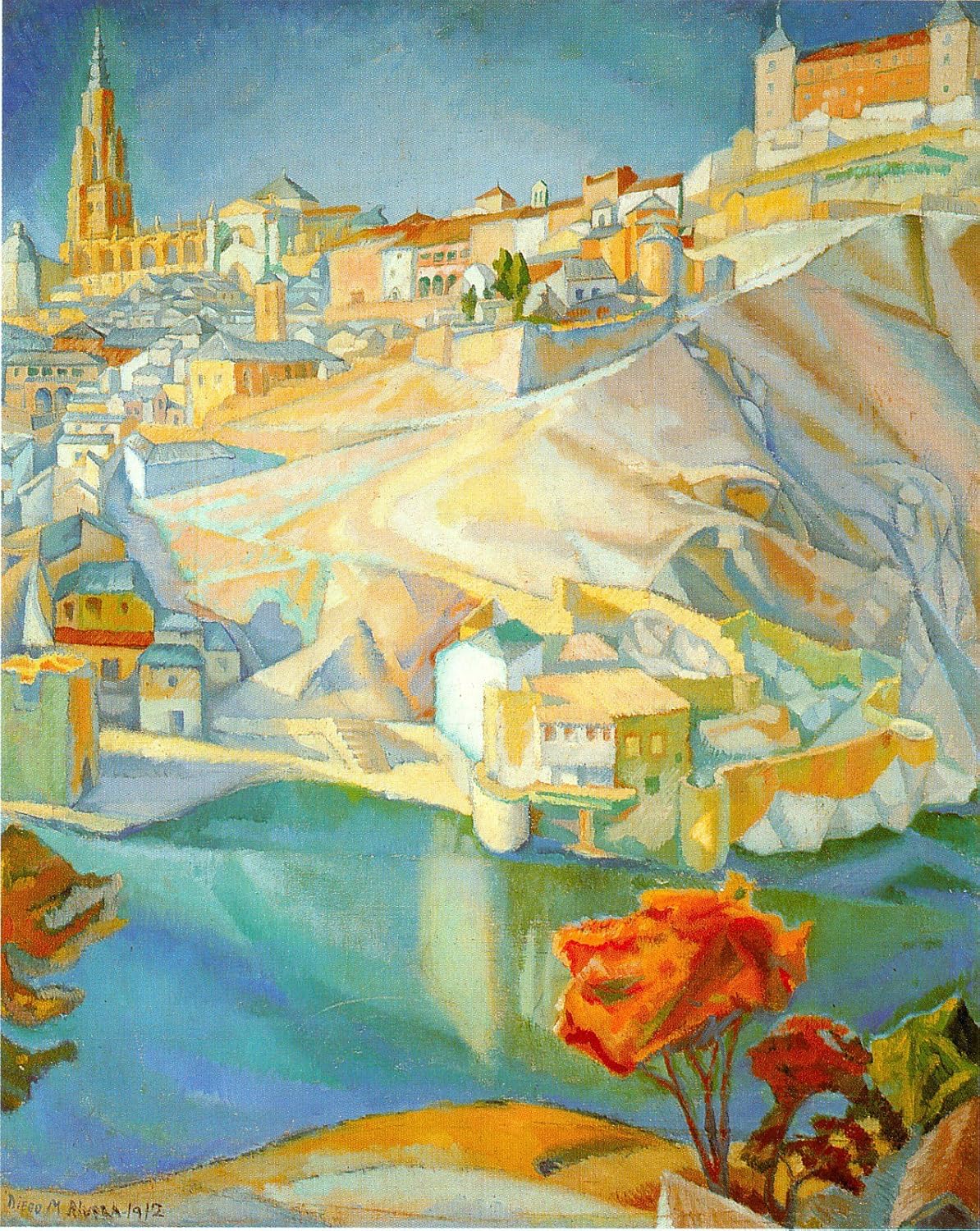 Diego Rivera View of Toledo 30" x 24" Fine Art Giclee