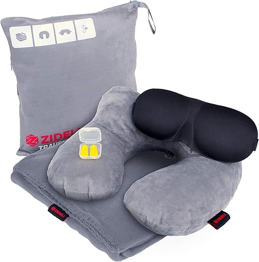 Amazon Com Zideli Travel Blanket 4 In 1 Luxury Travel Set