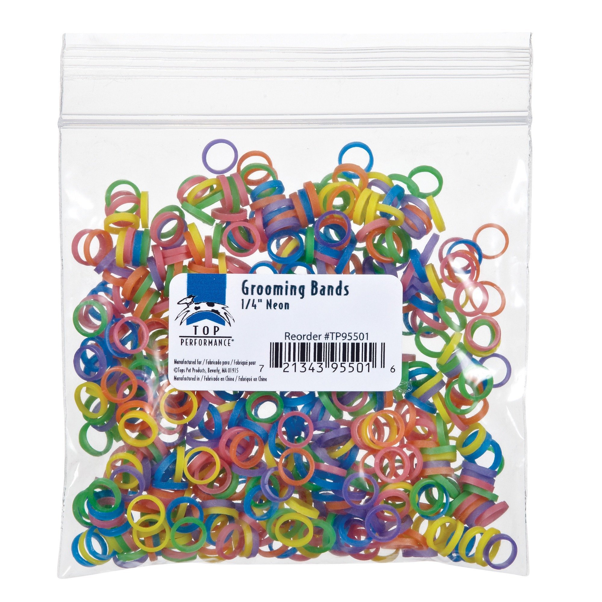 Top Performance Grooming Bands for Dogs, 1/4-Inch, Neon Colors
