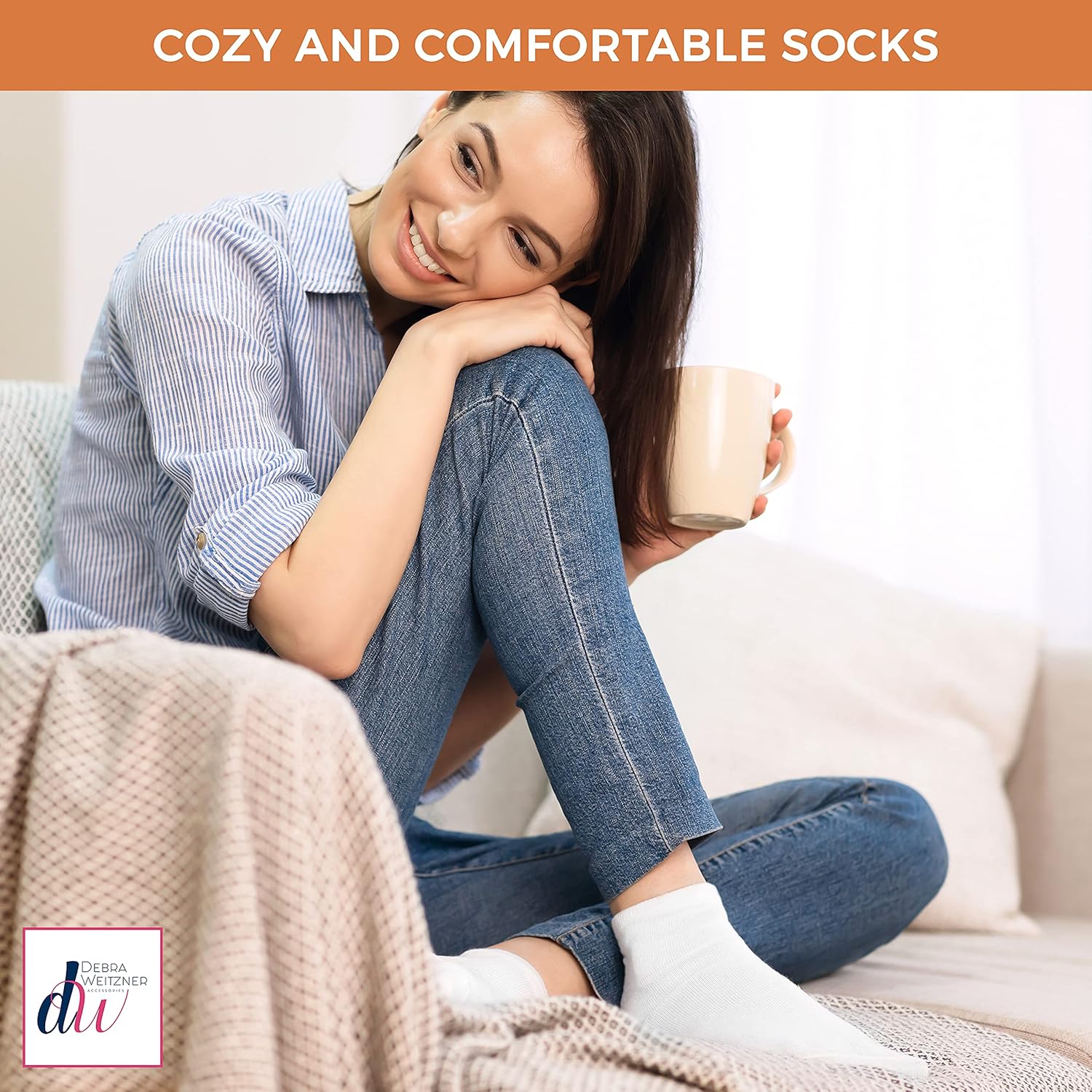 6 Pairs Diabetic Ankle Socks Mens Womens Non-Binding Socks Loose Fit Debra Weitzner: Clothing