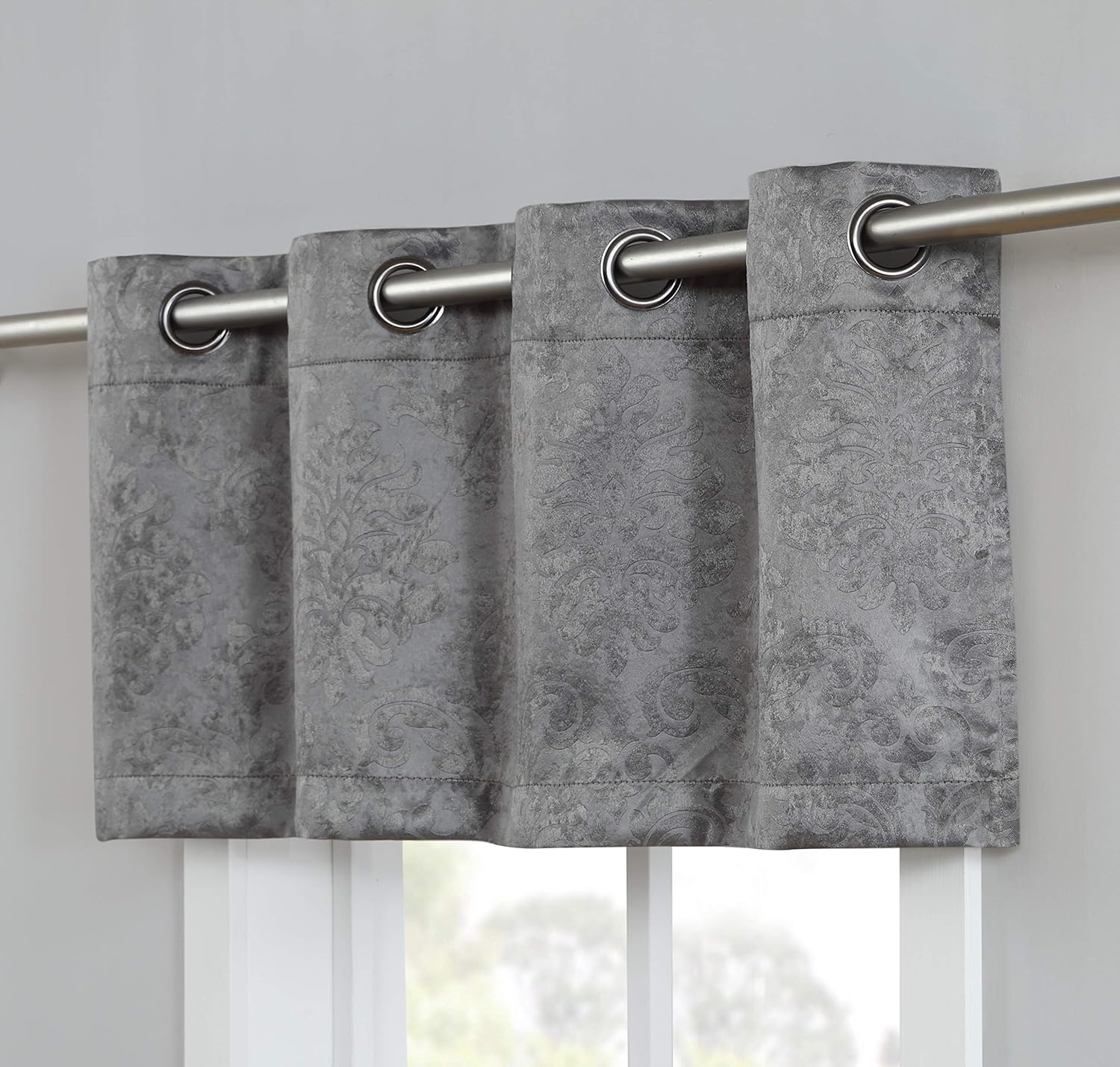 AsaTex Loretta - 1 Embossed Patio Extra Wide Curtain Panel with 16 Grommets - Thermal Weaved Blackout - Noise Reduction Fabric - Ideal for Sliding and Patio Doors (Patio 102 W x 84, Charcoal)