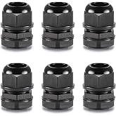 QILIPSU 6pcs 3/4" NPT Cable Gland Waterproof IP68 Nylon Cable Pass Through Cord Grip Connector Strain Relief Wire Grommet