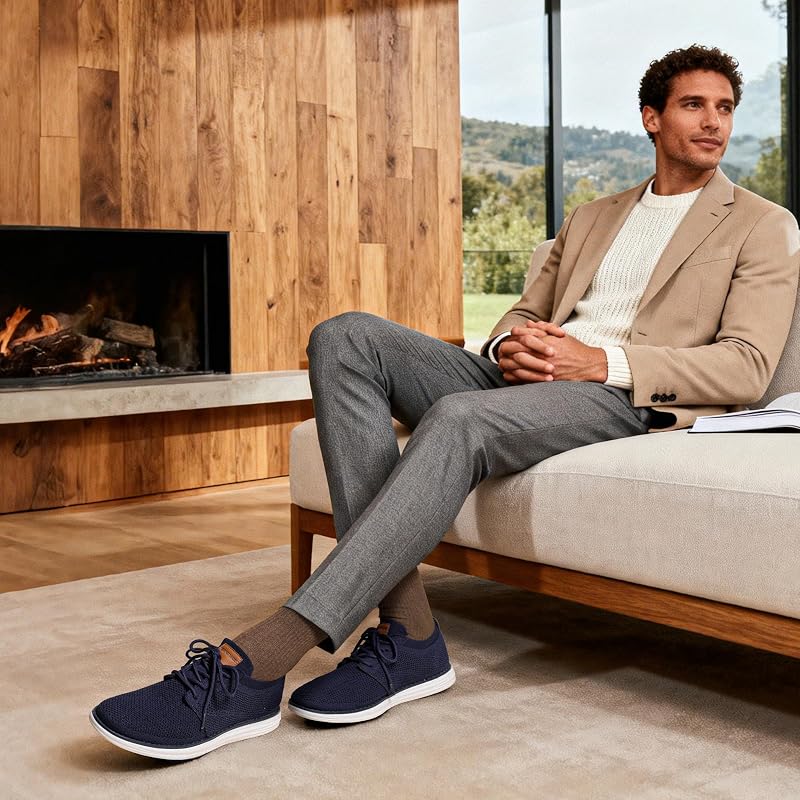 Sapatos de Vestir de Verão Masculinos com Atacadores, Azul, 40