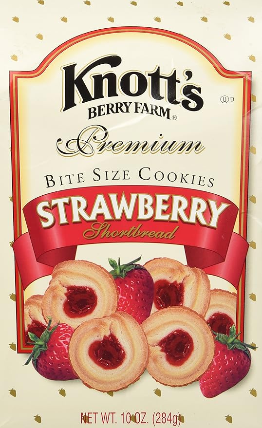 Knott's Berry Farm Premium Bite Sized Strawberry Shortbread Cookies Ten