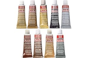 F|S FRAMER SUPPLY Amaco Rub 'N Buff Wax Metallic Finish, 9 Color Assortment (Gold Leaf, Antique Gold, Grecian Gold, Ebony, Silver Leaf, Spanish Copper, Autumn Gold, European Gold, Pewter)